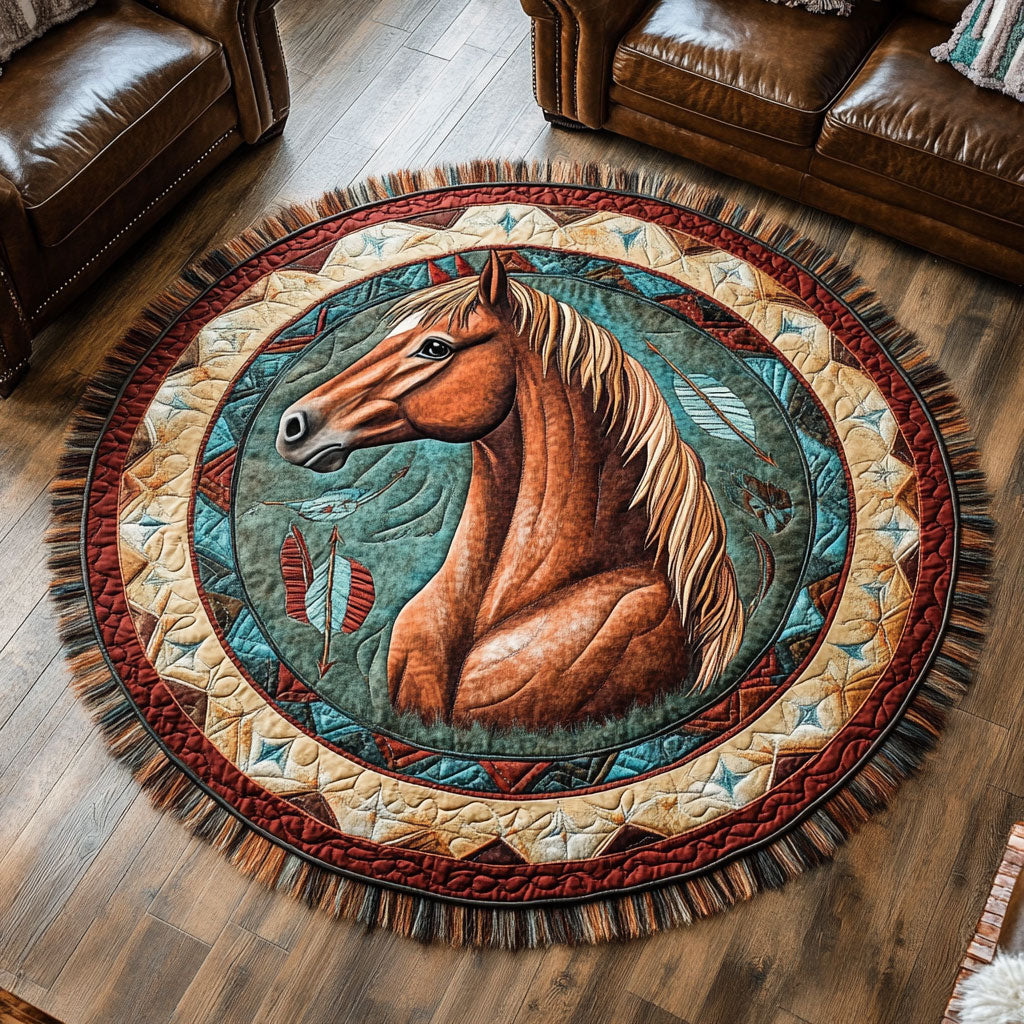 Majestic Horse WY2203081CL Quilted Round Mat