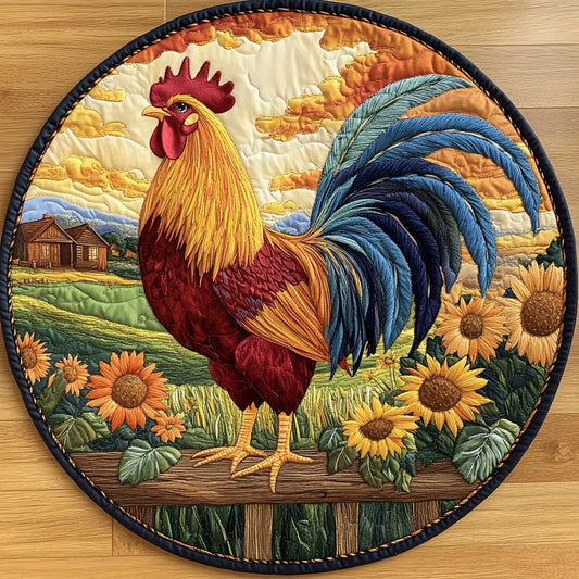 Morning Rooster CW2905565CL Quilted Round Mat