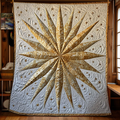 Gold Native American Star WY2103044CL Quilt