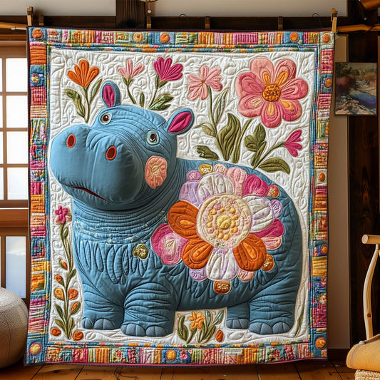 Folkloric Hippo WJ0601005CL Quilt