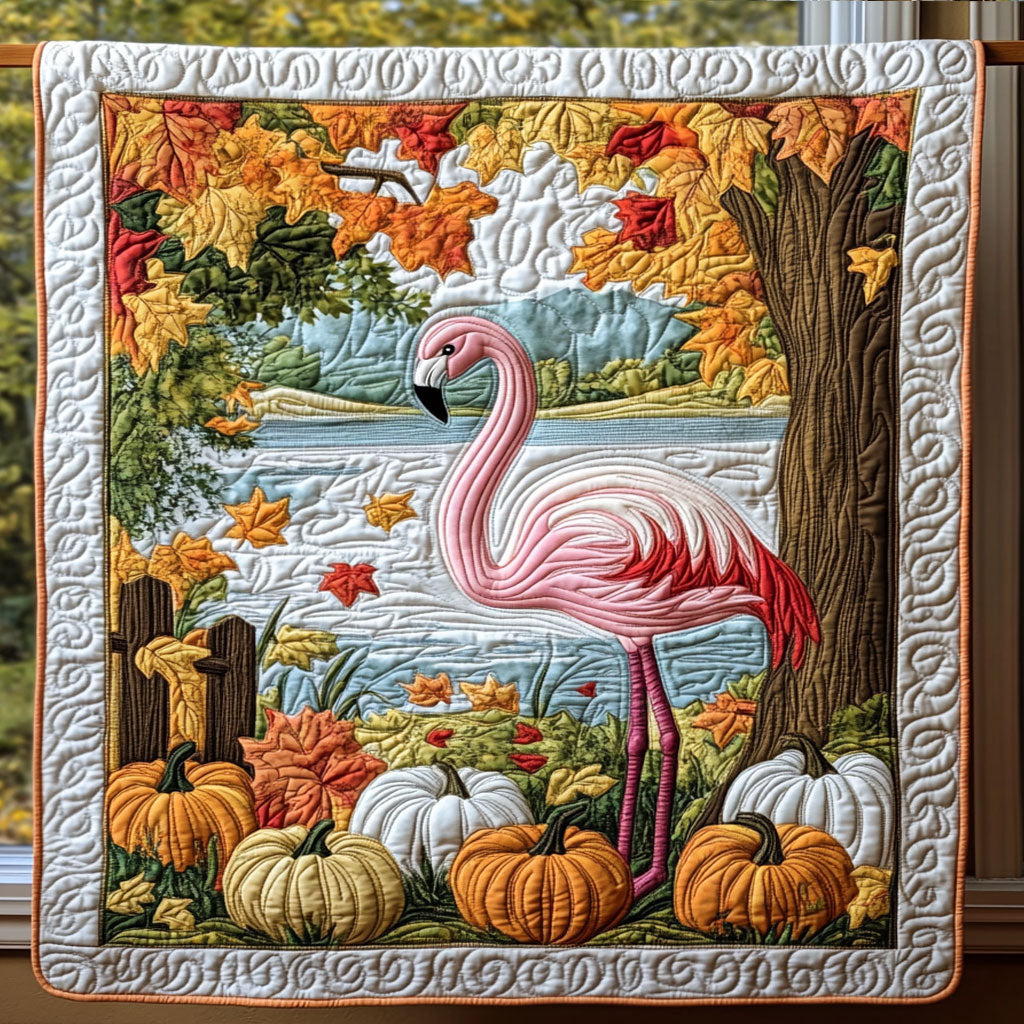 Flamingo In Fall WY2208106CL Quilt