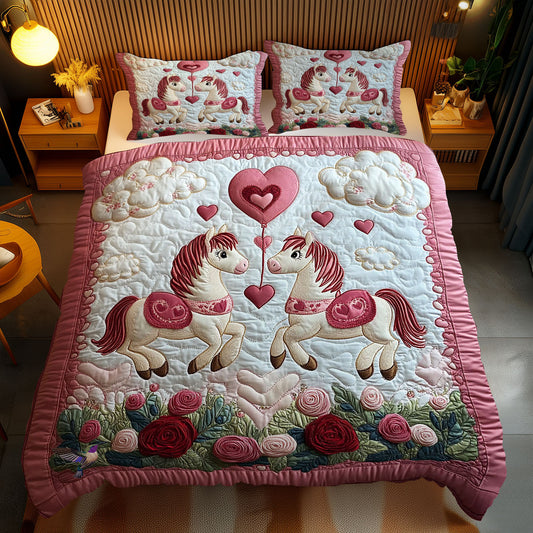 Cute Valentine Horse WY2712093CL Duvet Cover Set
