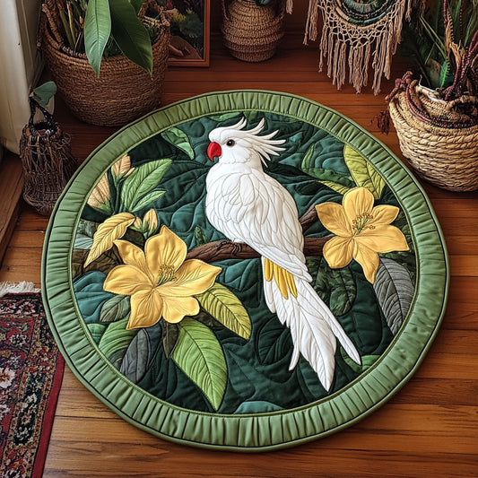 Tropical Cockatoo WY1408045CL Quilted Round Mat