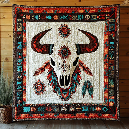 Skull Native American CW0707043CL Quilt