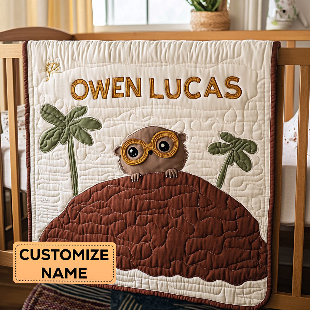 Peekaboo Molehill CP2807091CL Personalized Baby Quilt