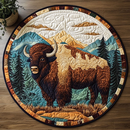 Wild Heart Bison CM2804003CL Quilted Round Mat