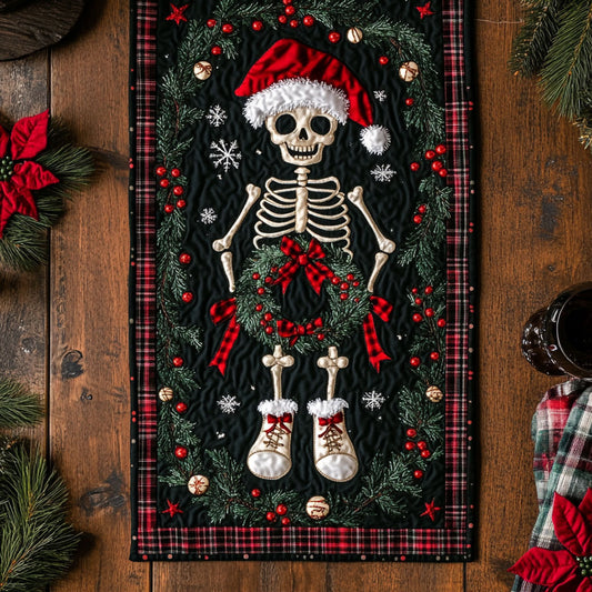 Candy Cane Skeleton WN1107003CL Quilted Table Runner