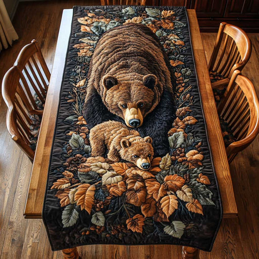 Bear In Autumn WN2204004CL Quilted Table Runner