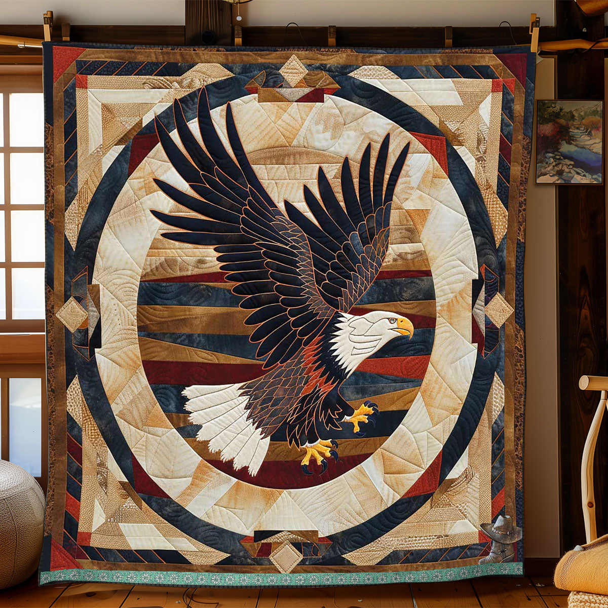 Native American Eagle WP2210022CL Quilt