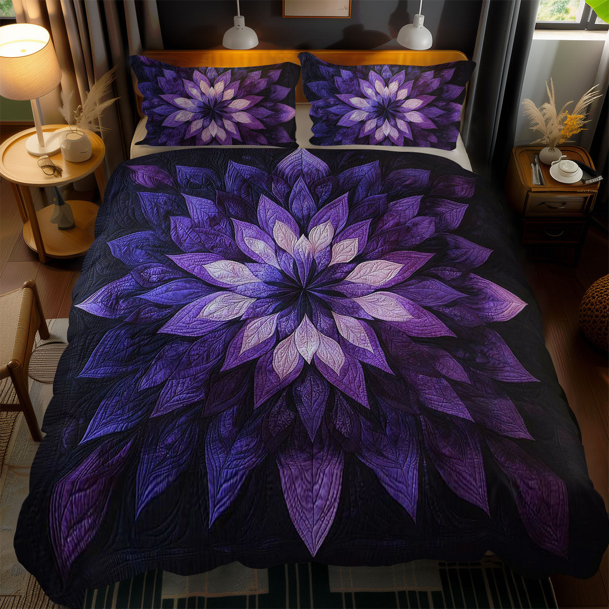 Enchanted Violet Flower WN1303145CL Duvet Cover Set