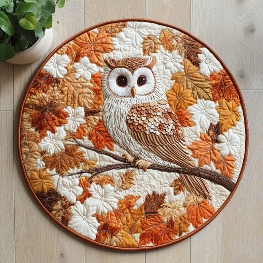 Autumn Owl CW0807004CL Quilted Round Mat