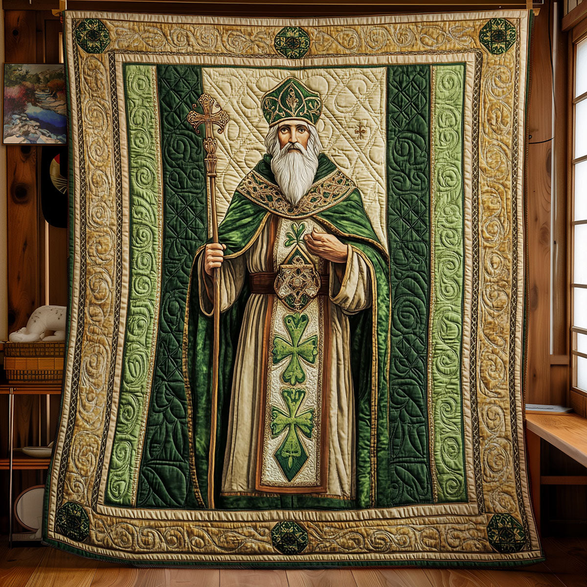 Saint Patrick Portrait WY2102043CL Quilt