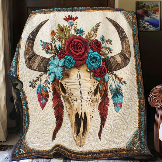Native American Bull Skull WX3105054CL Quilt