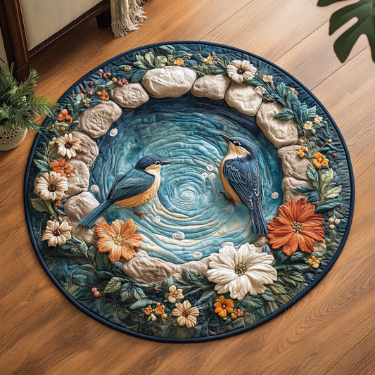 Feathered Reflections CP0306014CL Quilted Round Mat