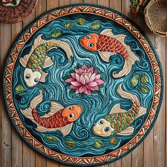 Lotus Drift WY2907080CL Quilted Round Mat