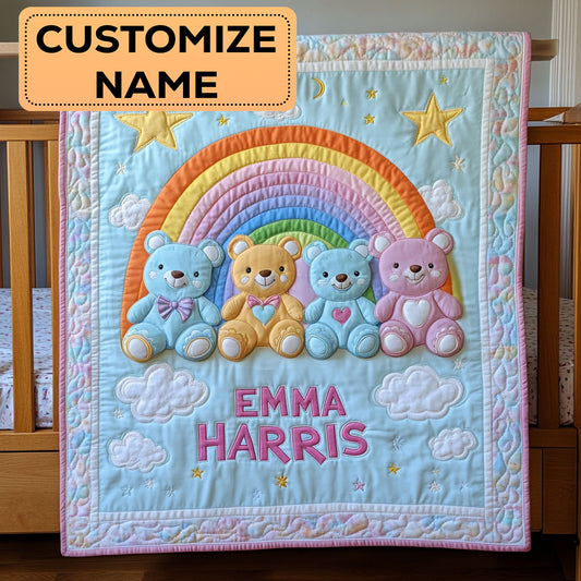 Teddy Dream CW2607056CL Personalized Baby Quilt