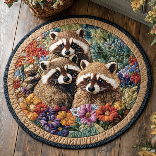 Raccon Friends CP0807018CL Quilted Round Mat