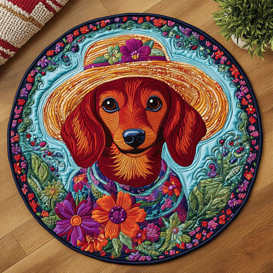Doxie Snuggles CM0805018CL Quilted Round Mat