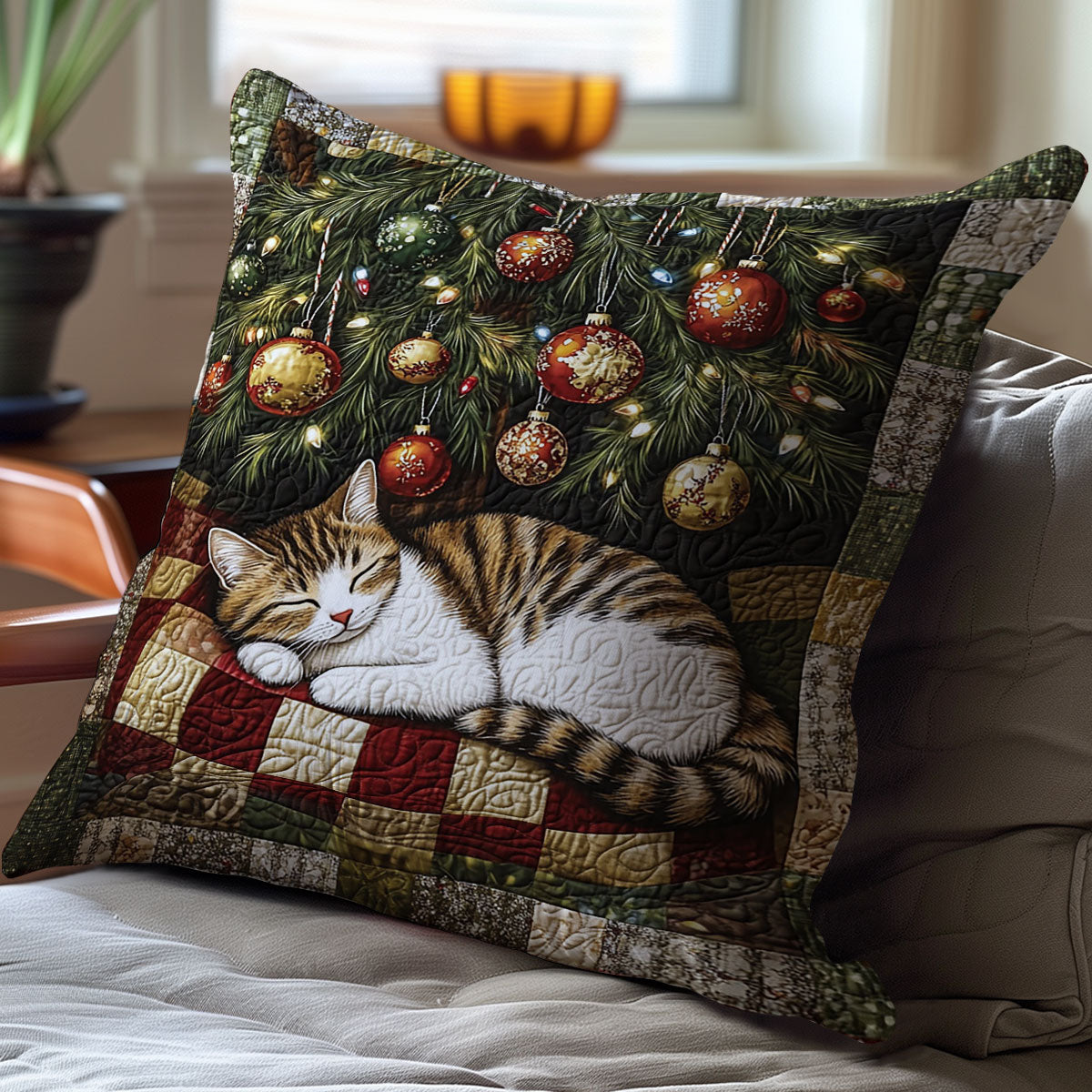 Christmas Sleeping Cat WJ2711047CL Quilt Pillow Case