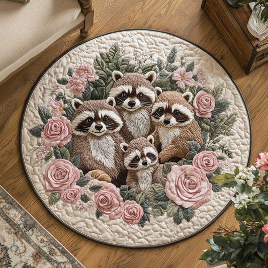 Raccoon Haven WN1803065CL Quilted Round Mat