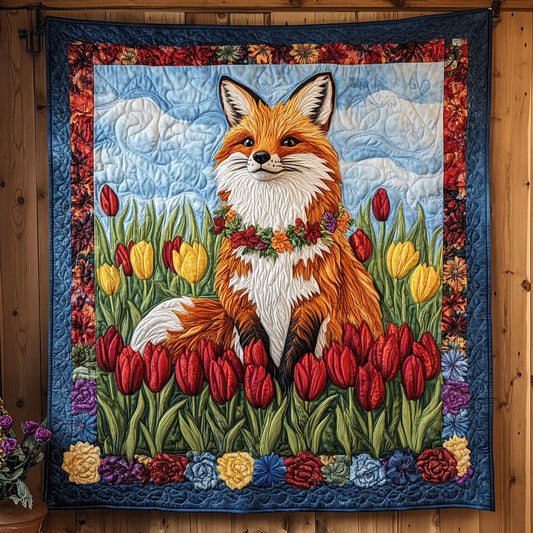 Fox Among Tulip CP0906011CL Quilt