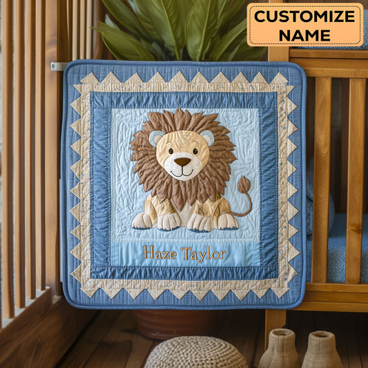 Snuggle With Lion WN2407063CL Personalized Baby Quilt
