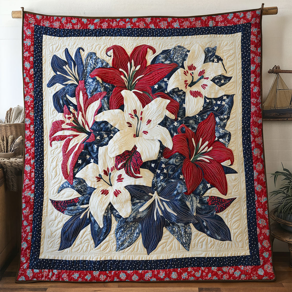 Freedom Bloom Memorial Day Lily WN1006033CL Quilt