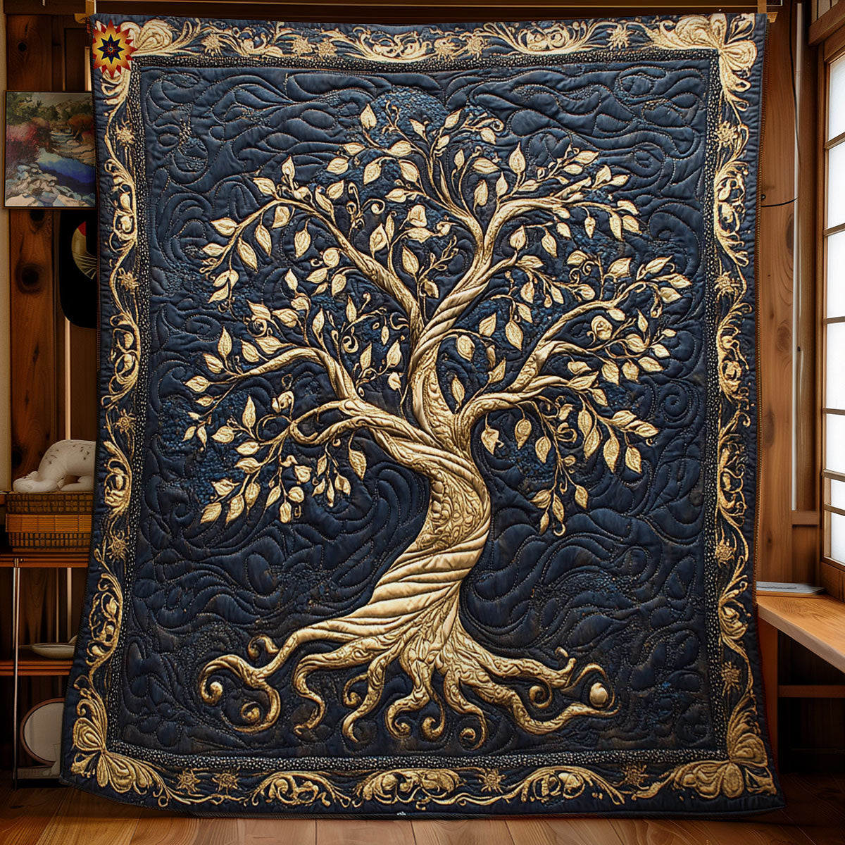 Gold Tree Of Life WY2312032CL Quilt