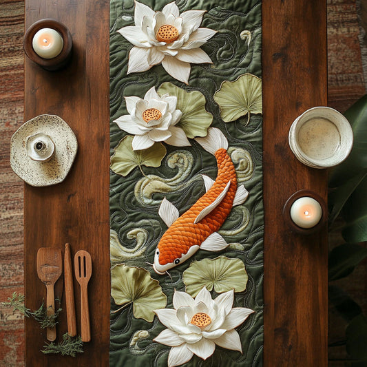 Koi Fish Serenity WN2107021CL Quilted Table Runner