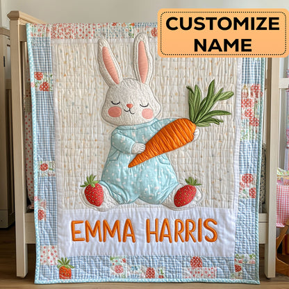 Sleepy Bunny CW3007048CL Personalized Baby Quilt
