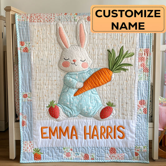 Sleepy Bunny CW3007048CL Personalized Baby Quilt