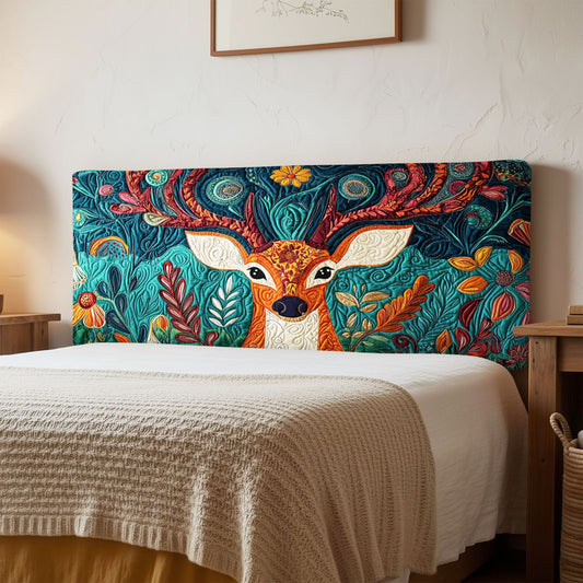 Enchanted Deer QA1112023CL Quilted Headboard Slipcover