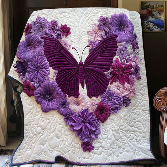 Heart Flower And Butterfly WY0801027CL Quilt