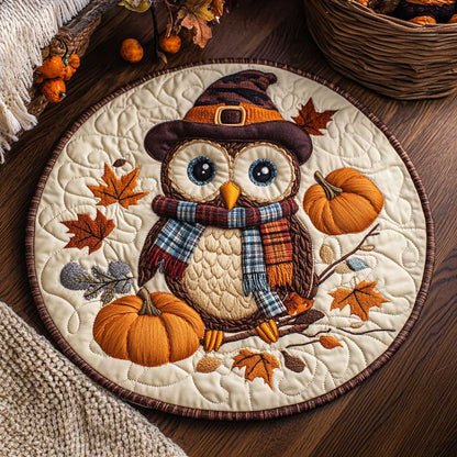 Cozy Owl WN1903028CL Quilted Round Mat