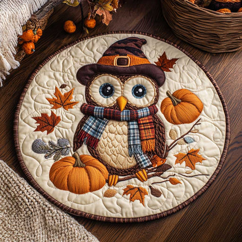 Cozy Owl WN1903028CL Quilted Round Mat