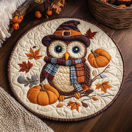 Cozy Owl WN1903028CL Quilted Round Mat