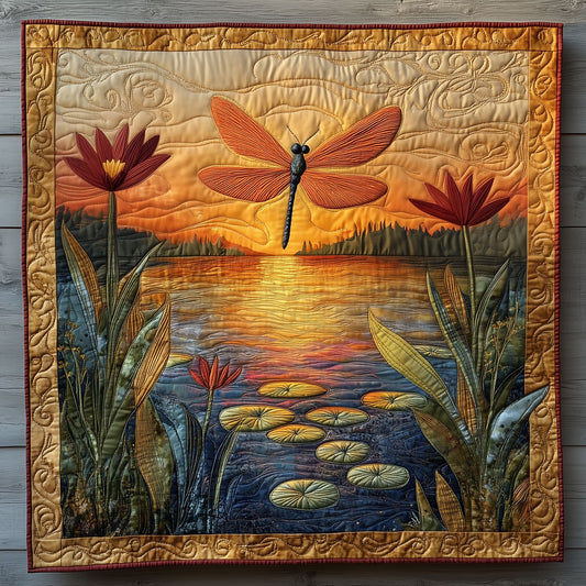 Vibrant Lotus Dragonfly XK2509002CL Quilt