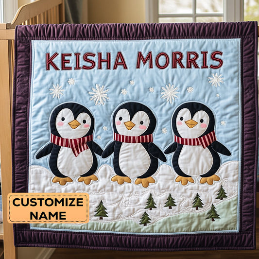 Penguin Parade CP2507052CL Personalized Baby Quilt