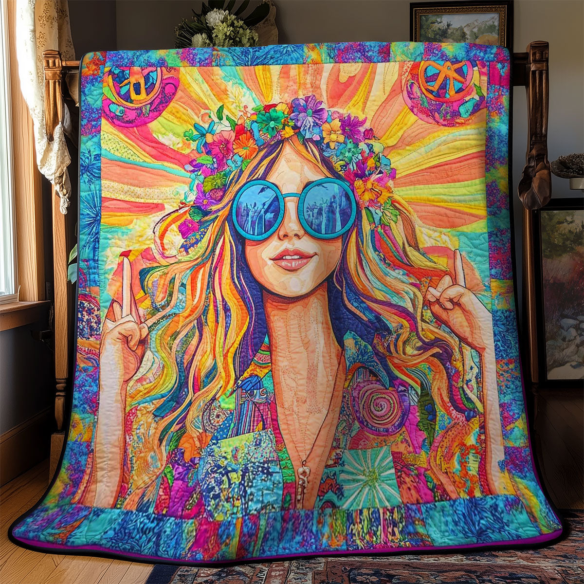 Sunshine Hippie Girl WN1102041CL Quilt