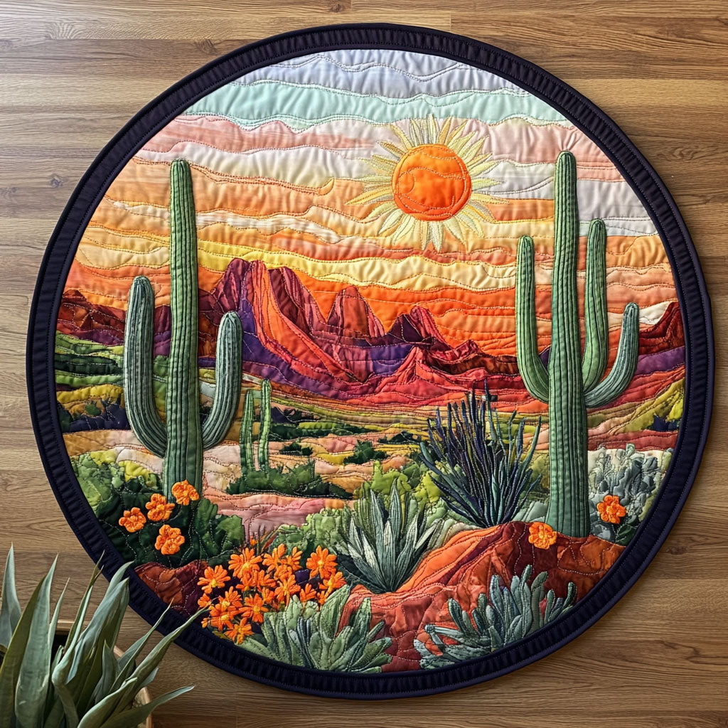 Sunset Desert CW2406046CL Quilted Round Mat