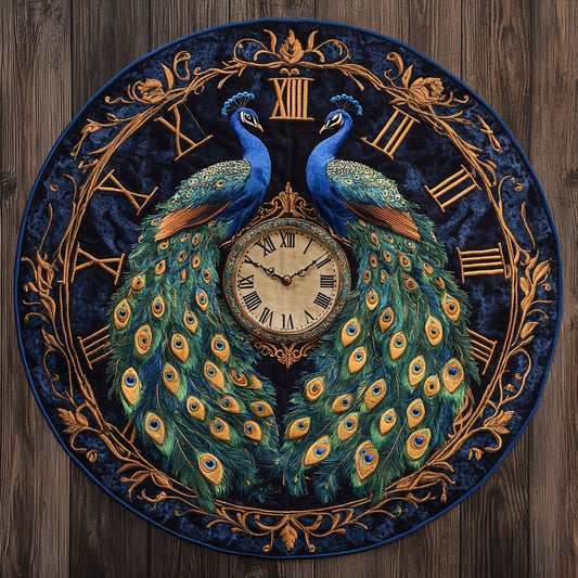 Peacock Velvet Time WN2705065CL Quilted Round Mat