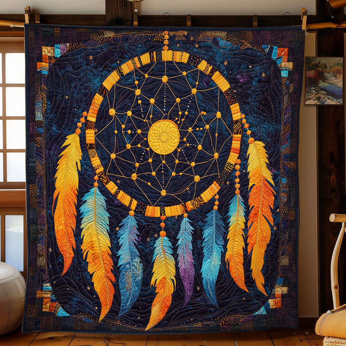 Midnight Feather Dreamcatcher WY0602166CL Quilt