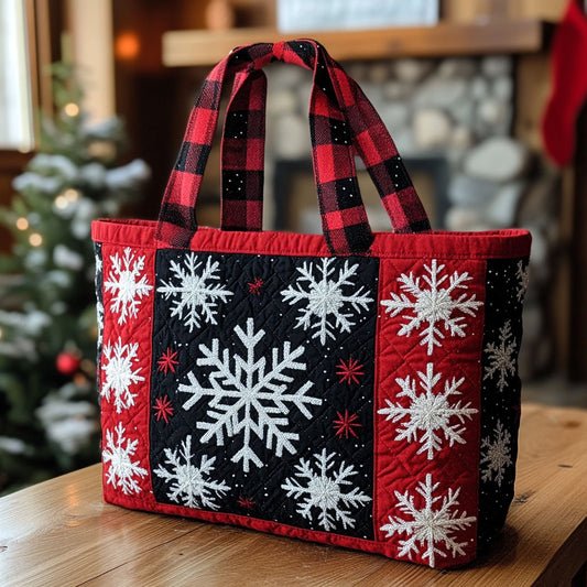 Winter Plaid CW2509025CL Quilted Tote Bag
