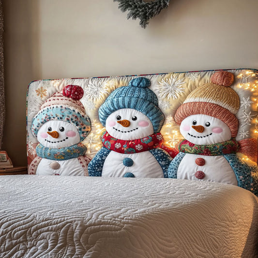 Frosty Pal Snowman WN3112018CL Quilted Headboard Slipcover
