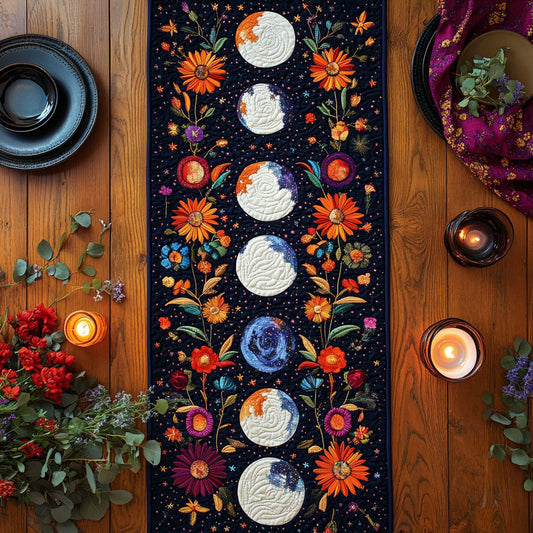 Lunar Garden CW1606034CL Quilted Table Runner