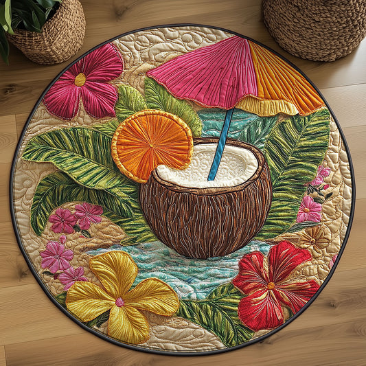 Aloha Coconut WJ2403029CL Quilted Round Mat