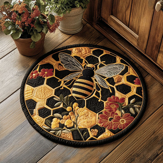 Bee Floral Honeydance WU2003022CL Quilted Round Mat