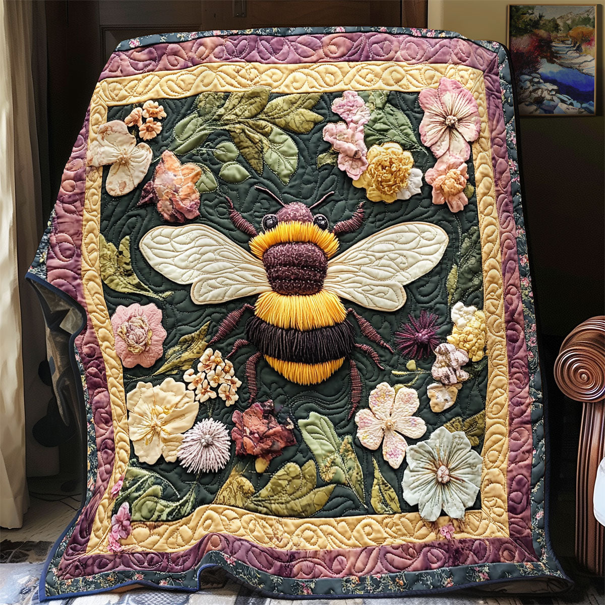Bee Flower WX2003003CL Quilt