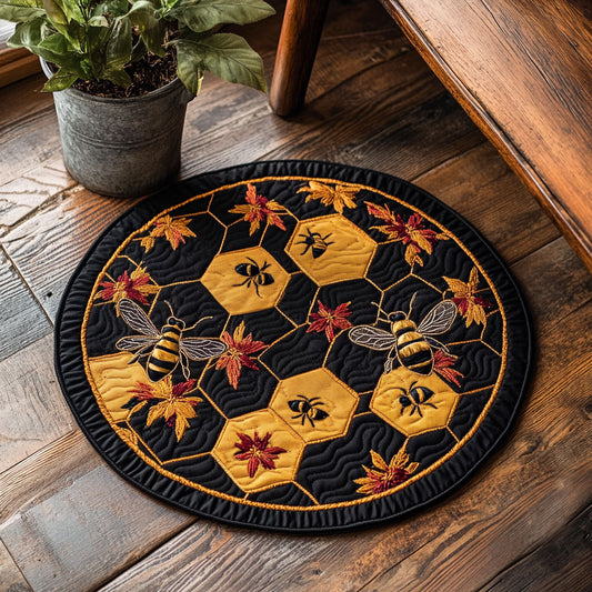 Bee Nectar & Gold WU2003024CL Quilted Round Mat
