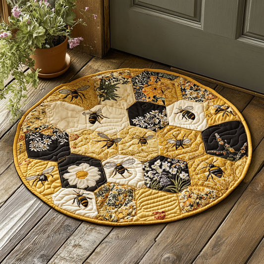 Bee Sunlit Honey WU2103017CL Quilted Round Mat